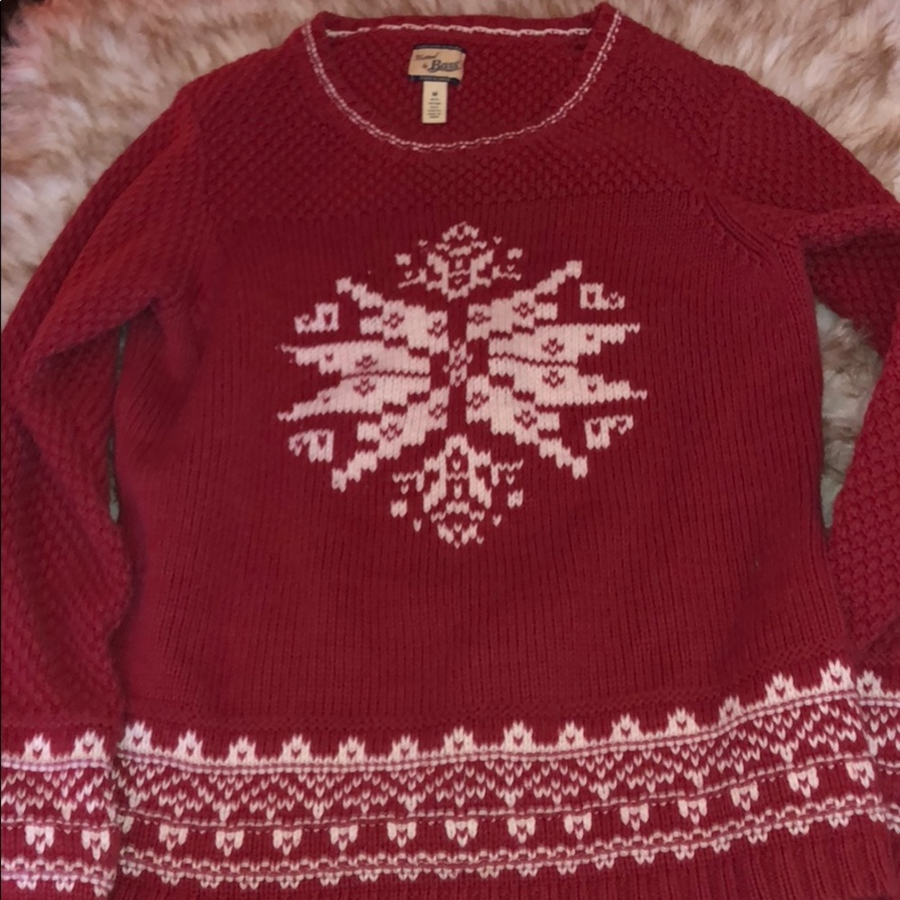 Knitted by Bass Snowflake Sweater Medium